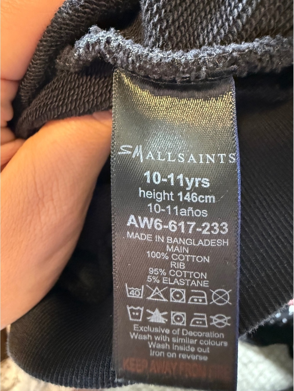 All Saints Boys' Black Hoodie Sweatshirt with Graphic Print - Picture 8 of 11